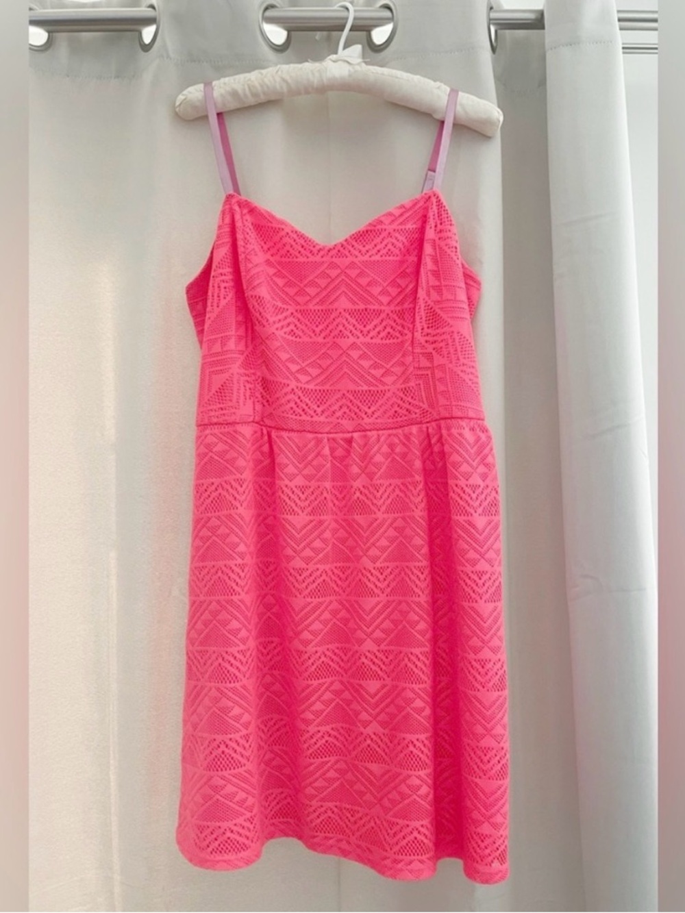 Deb Bright Pink Lace Mini Dress